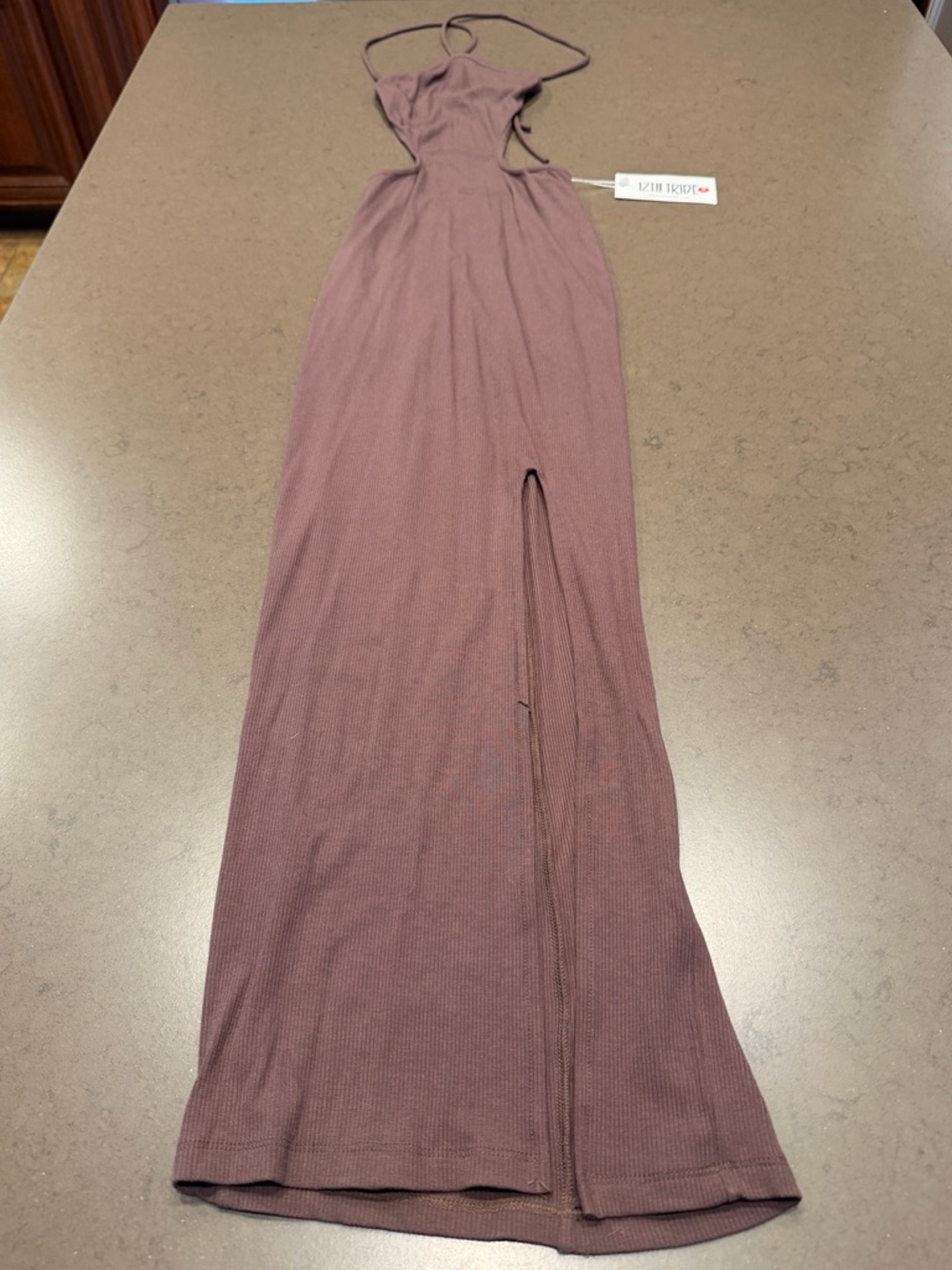 NWT 12th Tribe Brown Ribbed Midi Dress Sz: S